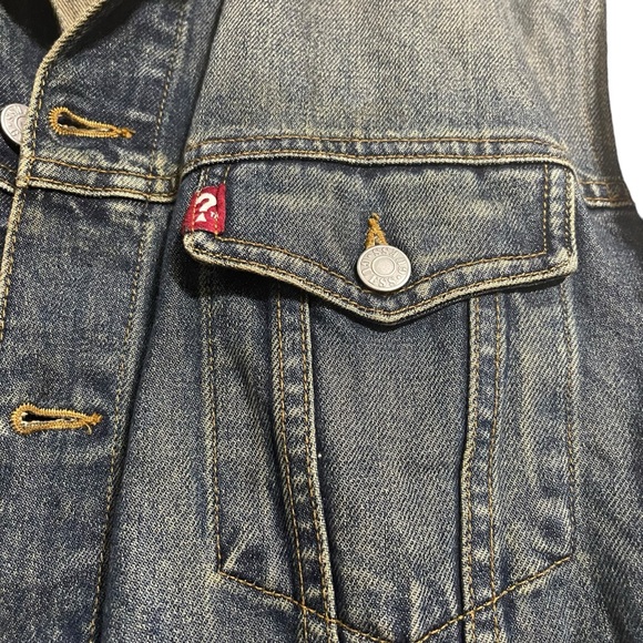 Vintage Guess Jean Denim Jacket Blue Knot Long Sleeve Women's Size X-Large - Picture 5 of 14